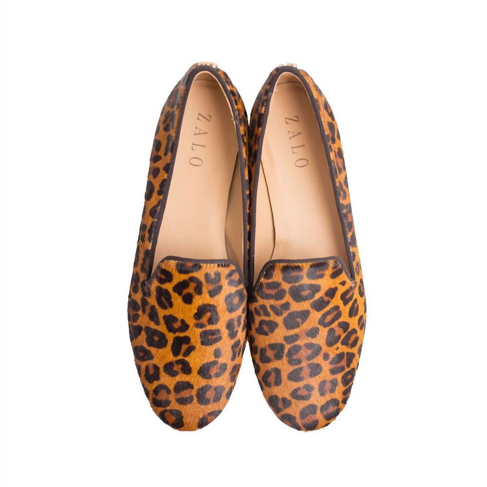 NEW HOUSE OF ZALO cheetah calf hair slipper in mocha